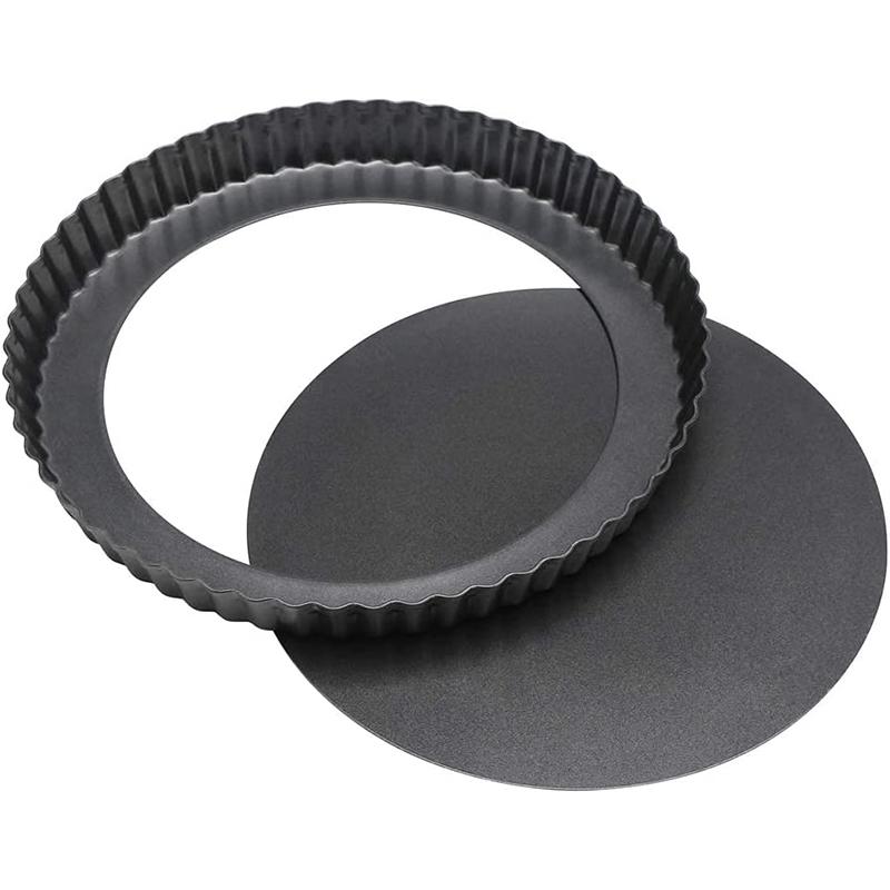 20-30 cm nepřilnavé formičky na koláčový koláč quiche kulaté odnímatelné volné dno s drážkou pro vysoké zatížení koláč na pizzu pekáč Pekáč