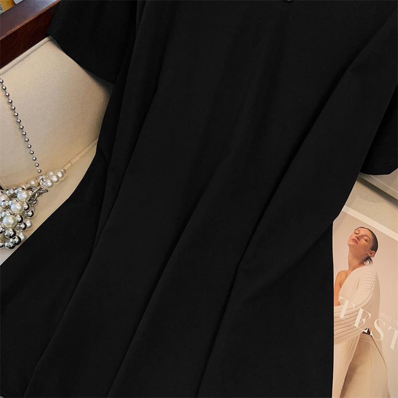 Plus Size V-Neck Slimming Mid-Length Dress for Women 200/300/350 Jin - New Style 7190