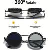 Męskie i Damskie Retro Punkowe Outdoorowe ND9 Regulowane Spolaryzowane Okrągłe Okulary Przeciwsłoneczne Gogle Wędkarskie Outdoorowy Przeciwsłoneczny Filtr UV400
