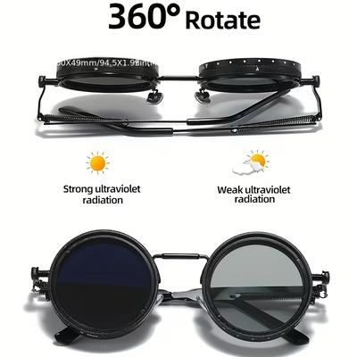 Herren- und Damen-Retro-Punk-Outdoor-ND9 Verstellbare Polarisierte Runde Sonnenbrille Angelbrille Outdoor-Sonnenschutz UV400
