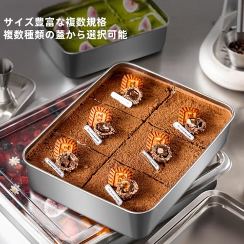 POERDS Stainless Steel Square Tray with Lid, Large, Rectangular, for Home Cooking, Commercial Use, Tempura Pan, Deep Frying, Kitchen Cooking, Square,