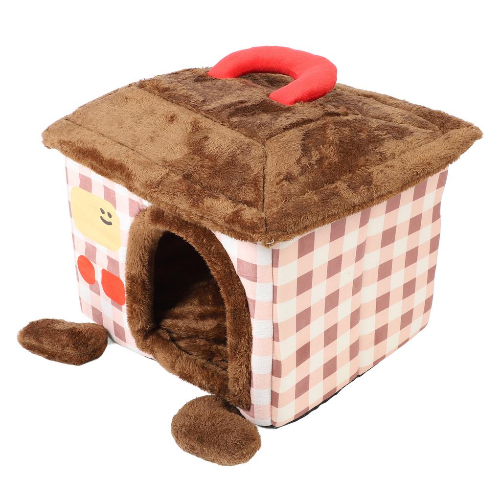Cat House Soft Comfortable Enough Interior Space Portable Cartoon Cute Dog House Kennel Bed for