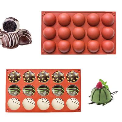 Molde de Silicona para Esferas de Chocolate con Múltiples Agujeros, Moldes de Media Bola, Forma Hemisférica, Molde para Hornear Pasteles, Mousse, Postres
