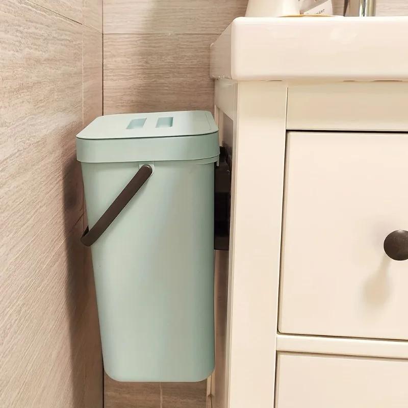 Platzsparender Soft-Close-Mülleimer - 3/5L, Umweltfreundlicher, versiegelter Behälter für Küche & Büro, Kein Strom erforderlich