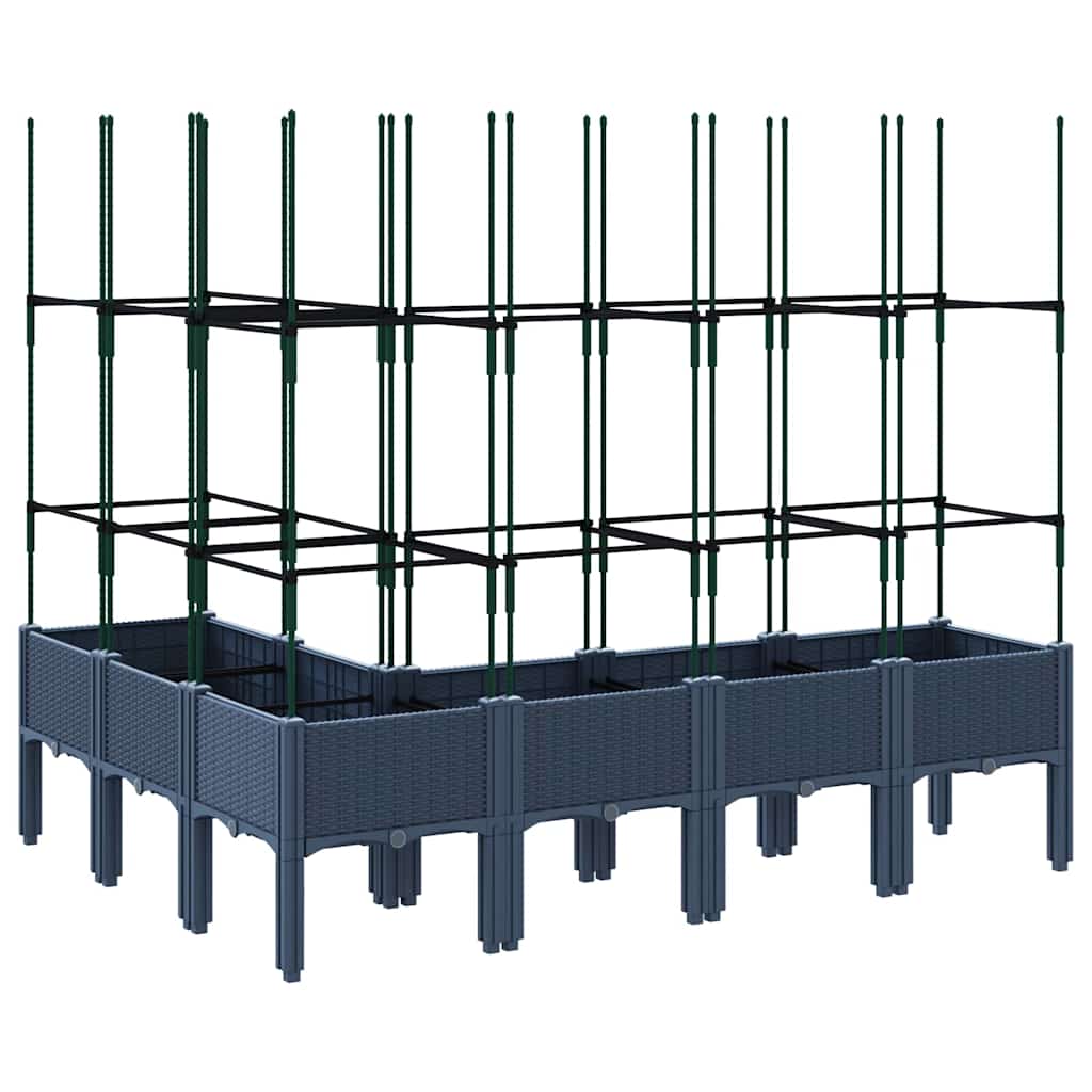 Planter with Trellis Blue Grey 160 x 120 x 142.5 cm PP