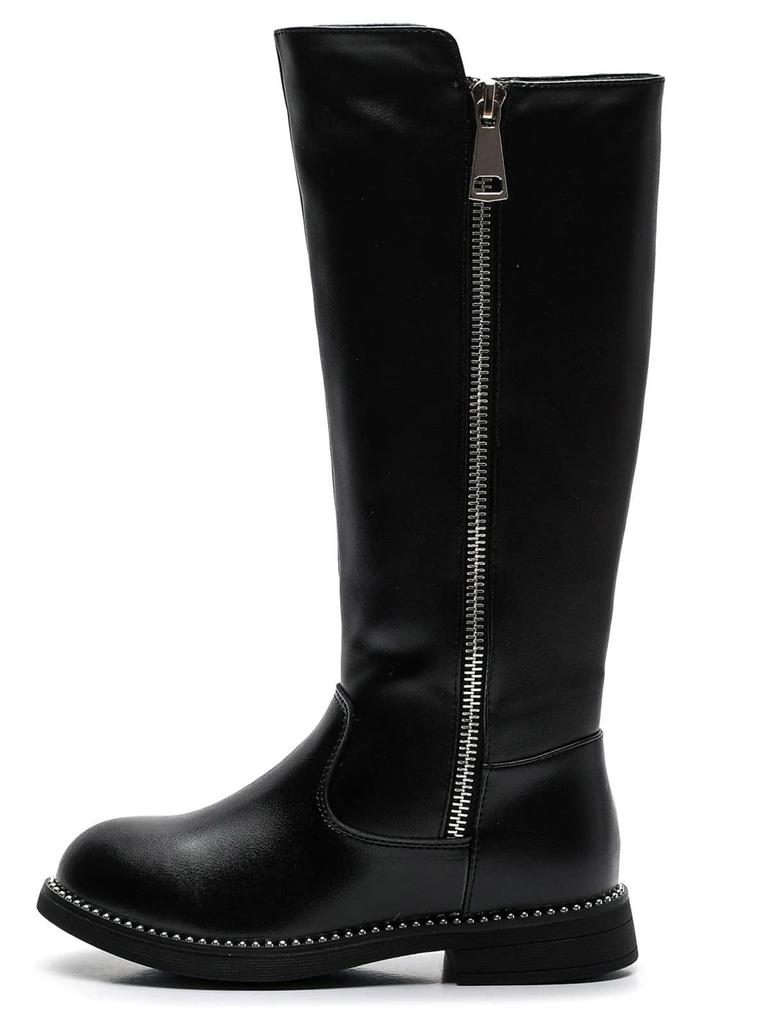 WUIWUIYU Long Boots with Easy to Walk Christmas Size Kids' Boots, Girls' Knee-Like Zipper, in, Water-Repellent, Fall/Winter Shoes, Cosplay, Gift,