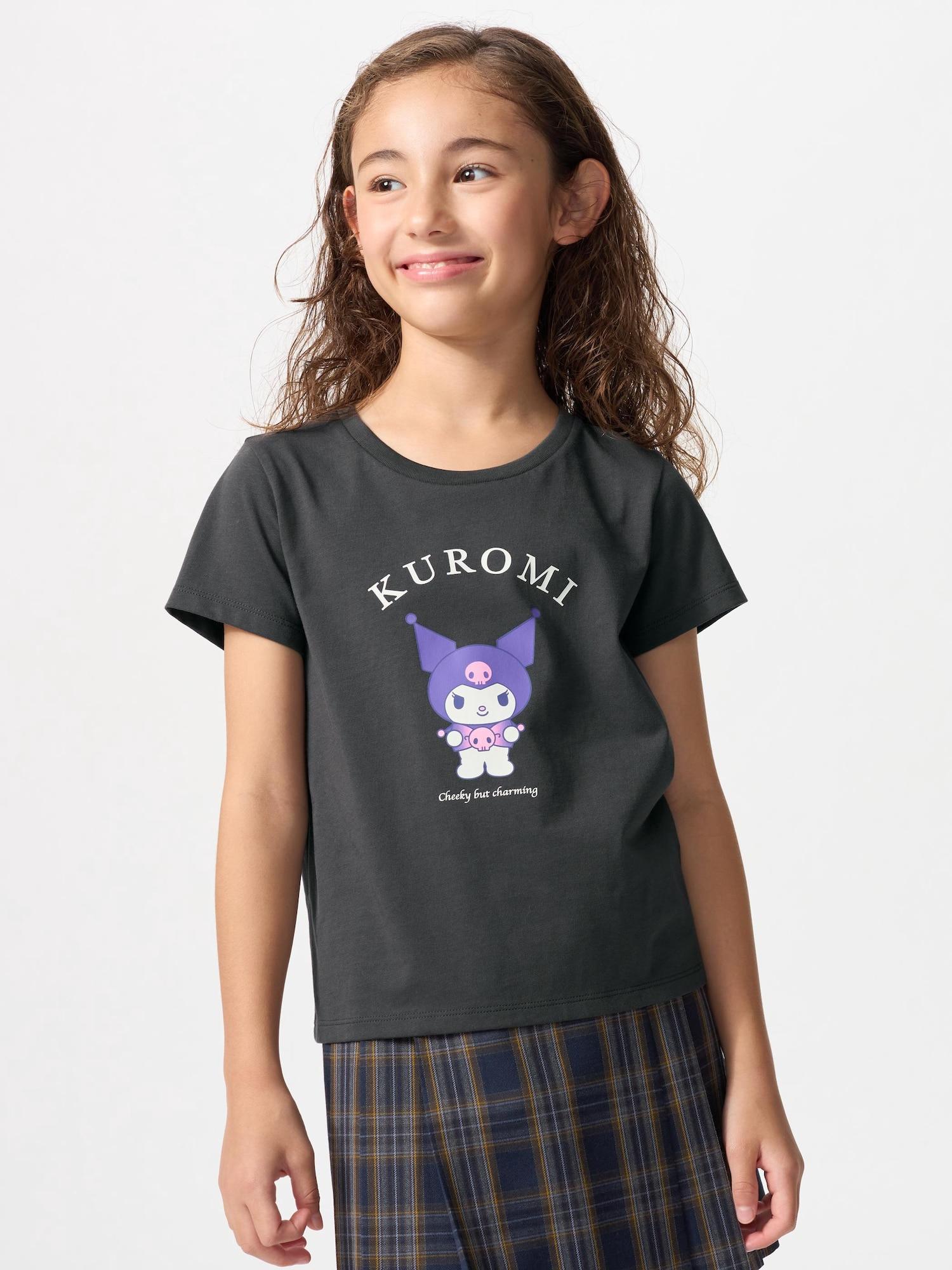 

Uniqlo Футболка Sanrio Cropped UT Graphic для девочек с коротким рукавом B 08 DARK GRAY/KIDS 160
