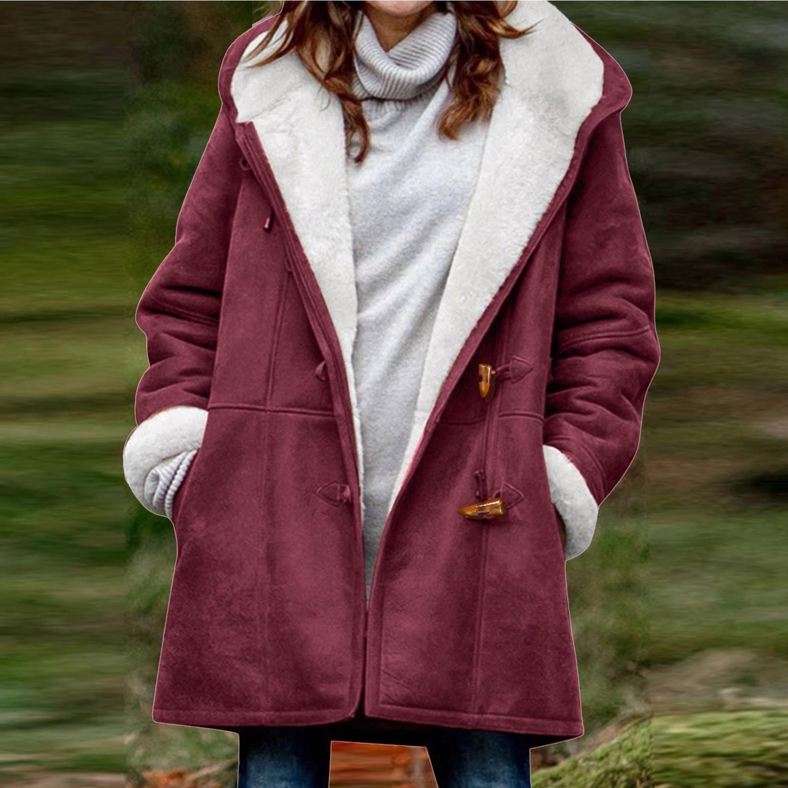 

Женские зимние пальто средней длины на подкладке, теплые тяжелые куртки, утепленная ветрозащитная верхняя одежда с флисовым капюшоном, верхняя одежда XXL винный