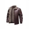 Modische, verdickte Lederjacke aus Samt für Herren - Leichter Business-Casual-Stil, Karreekragen, Ideal für Herbst/Winter