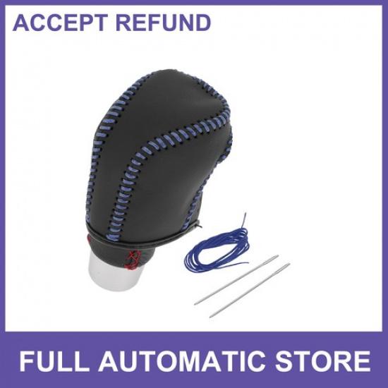 

Car Gear Shift Knob Cover for Toyota Camry - Black Blue Faux Leather New