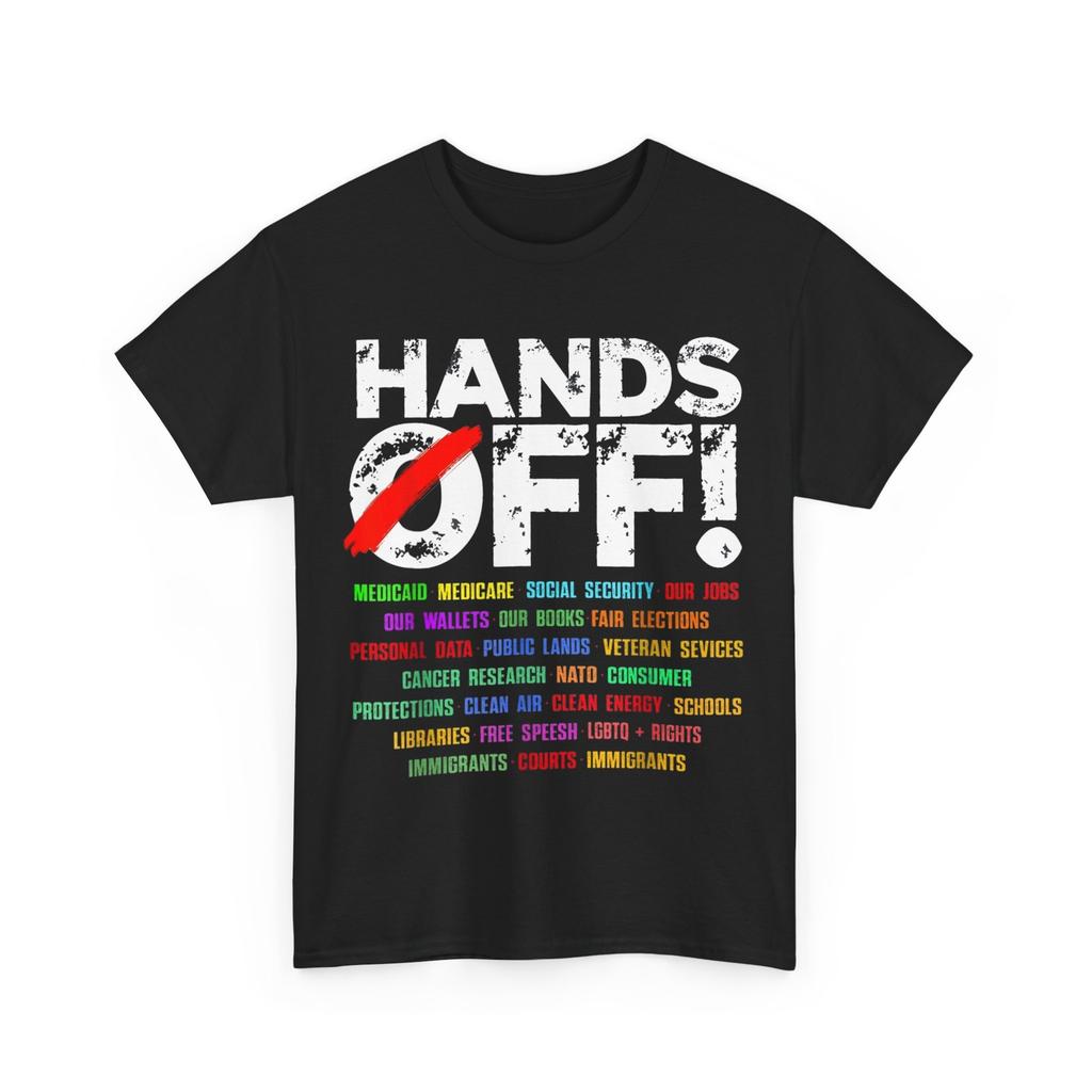 Hands Off Protest Social Security T-Shirt Mens Womens Tees Top