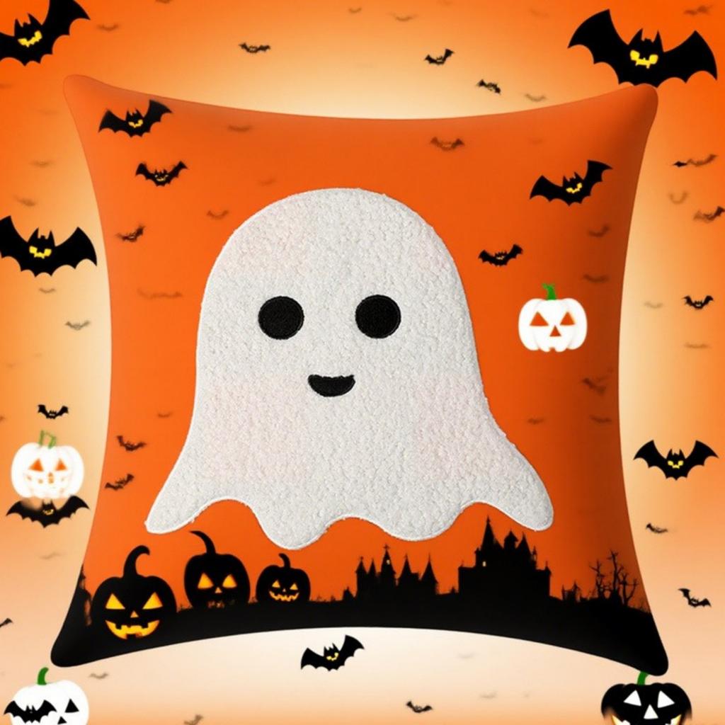 Halloween Printed Pillowcase Square Pillowcase Sofa Pillowcase No Core Comfortable Pillowcase