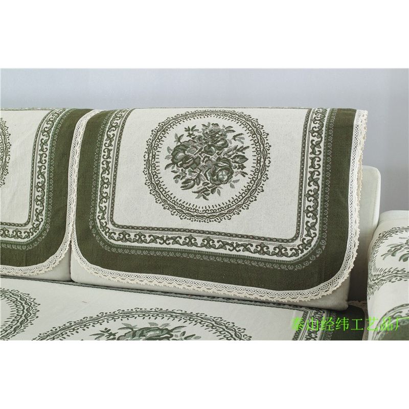 

Thin Anti-Slip Thickening Flax Cloth Armrest Towel Sofa Army Green 50*50cm