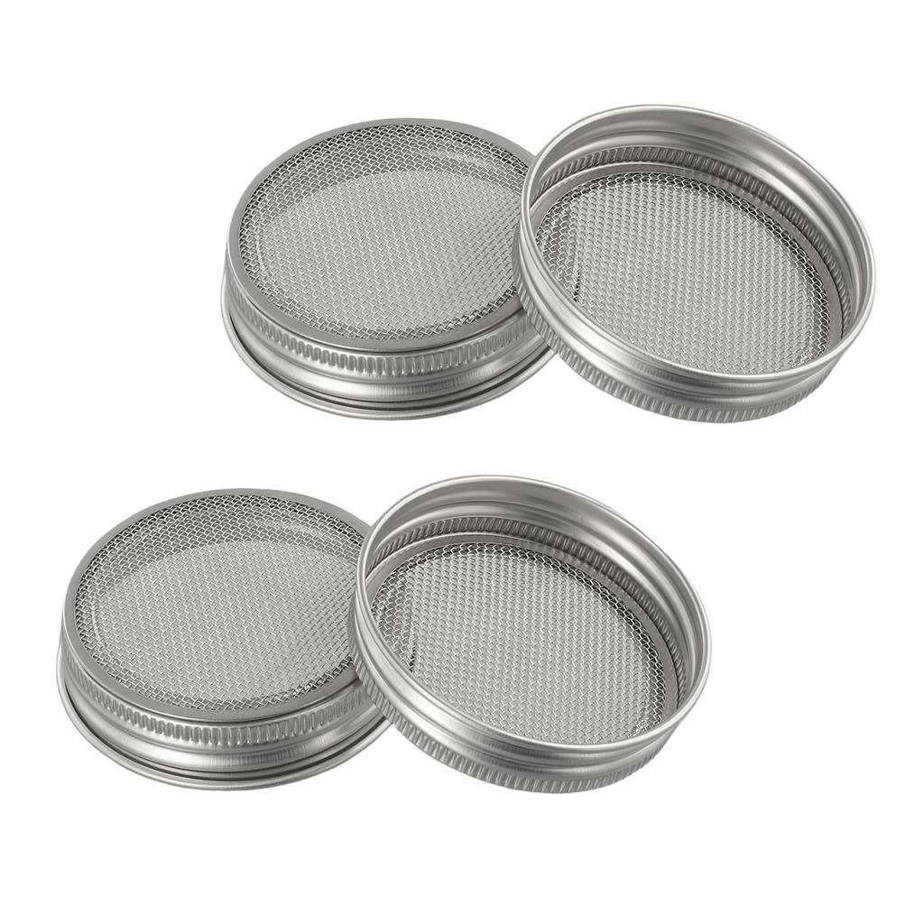 4pcs Sprout Mesh Cover 70mm Stainless Steel Strainer Sprouting Cover Lid For Jar Sprout Kitchen Tools Kitchen Accessories