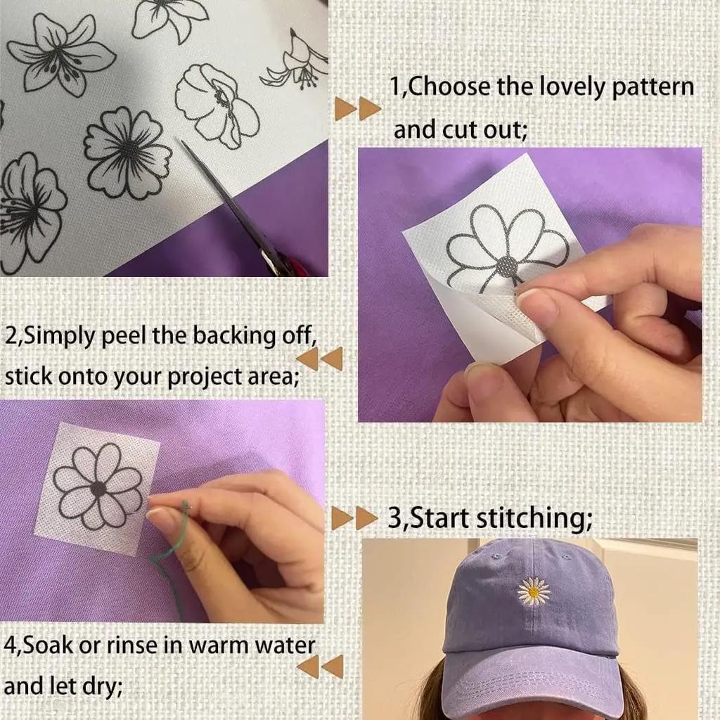 Blank Printable DIY Drawing Water Soluble Embroidery Stabilizer Sticky Patch Transfer Paper Wash Away Clothes Hand Sewing
