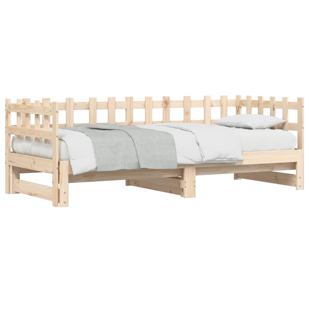 Extendable Daybed 2x (90x200) cm Solid Pine Wood