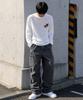 GRAVER ORDINARY [Odnr Unisex] Small Twins Star Long Sleeve T-Shirt_Charcoal
