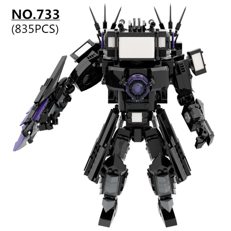 Skibidi Toilet Giant Upgrade Titan TV Man Building Blocks Toys 835pcs DIY Assembly Educational Bricks for Boys Girls Age 8-14 Bi