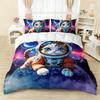 Space Theme Astronaut 3D Print Bedding Set Cozy Duvet Cover King Queen Twin Single Size Birthday Gift Boy Girl Kid Bedroom Decor
