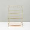 6 Layer Elegant Gold Finish Earring Bracelet Display Stand Iron Desktop Organiser for Vanity Countertop