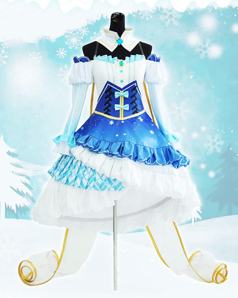 [Milky Time] Snow Miku Hatsune Miku Cosplay Costume with Wig, Halloween Costume for 2019