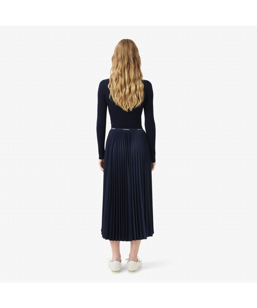 Lacoste Women'S Long Pleated Poly Long Skirt Jf1402-55N 166