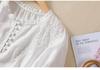 2025 Summer Artistic V-Neck Embroidered Floral Women's Shirt with Five-Point Sleeves