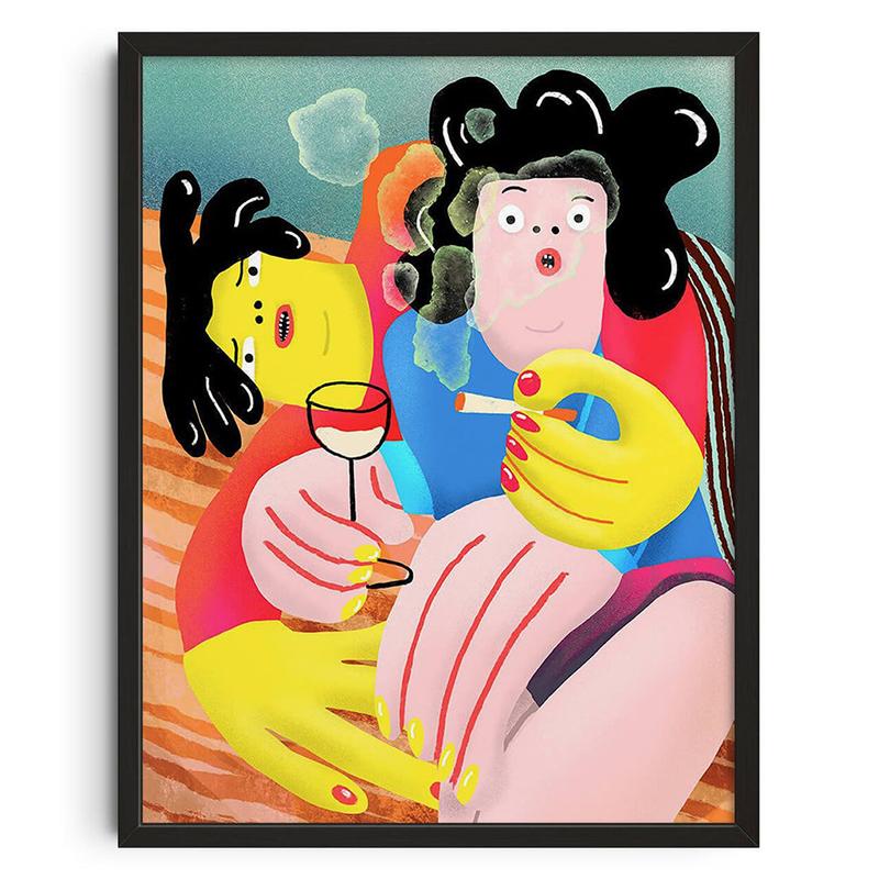 Vintage Abstract Classic Posters Retro Mind Maze Print Mid Century Wall Art Canvas Painting for Club Living Room Home Decor