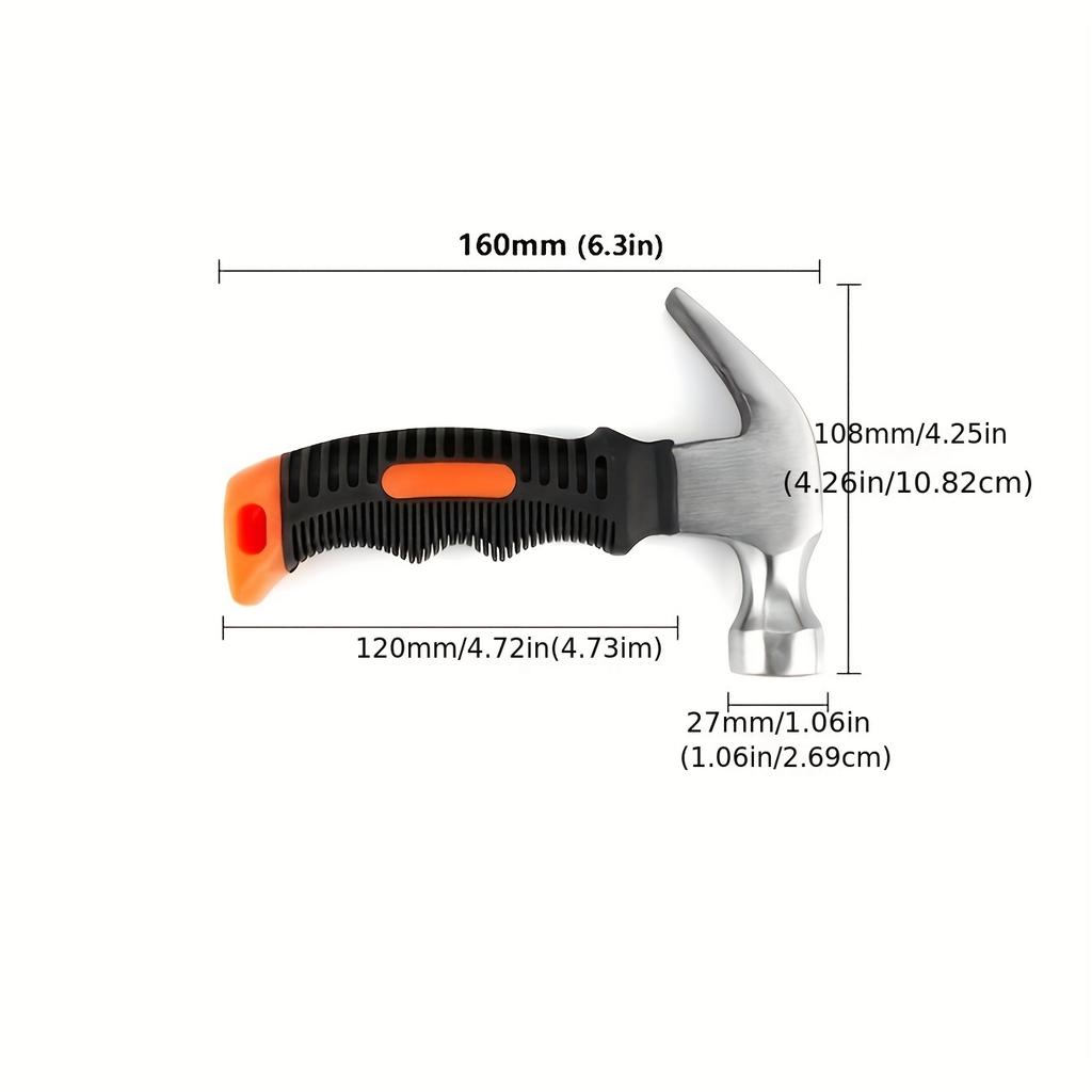 1/2PCS Handy Hammer Nail Puller Woodworking Iron Hammer Household Hammer Taphouse Hardware Tool Small Hammer for Easy Use