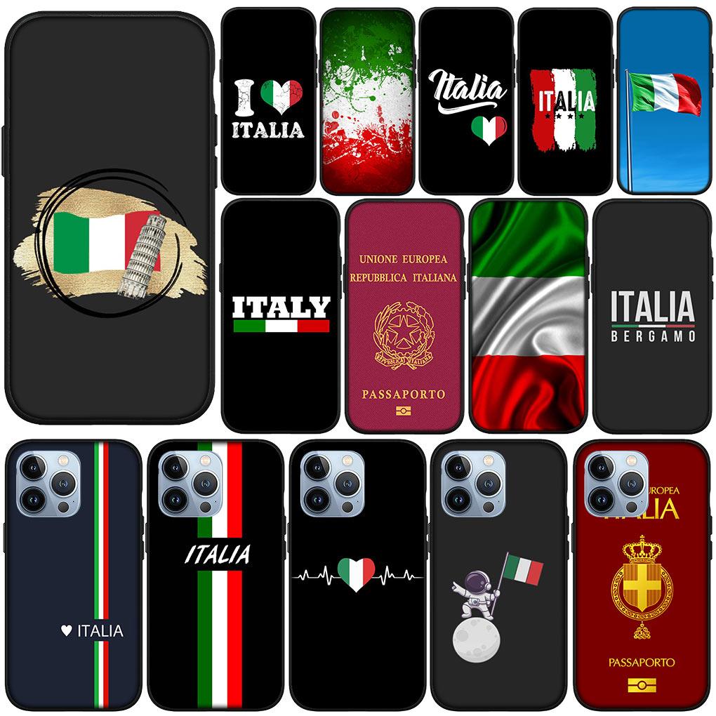 Italie Drapeau Italia Housse Souple en Silicone pour Apple iPhone 15 14 Plus 13 12 Mini Pro Max XR + 13Pro 14+ 15+ Coque de Téléphone