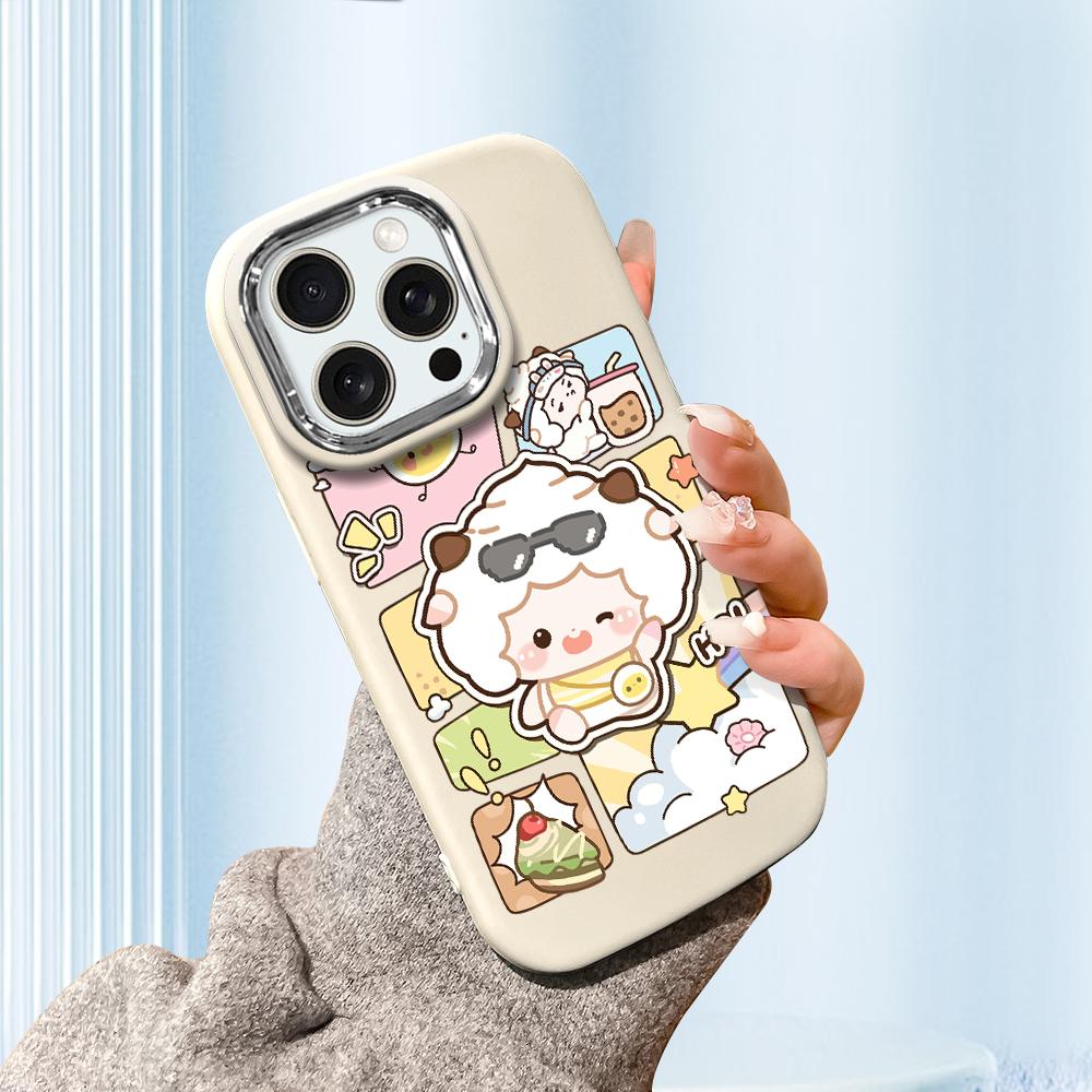 For iPhone 15 14 13 11ProMax 14 15 16 Samsung S25 S24 S23 S22 Redmi 10 13 14C Cartoon Black Cat Silver Edge Soft Liquid Silicone Protective Casing