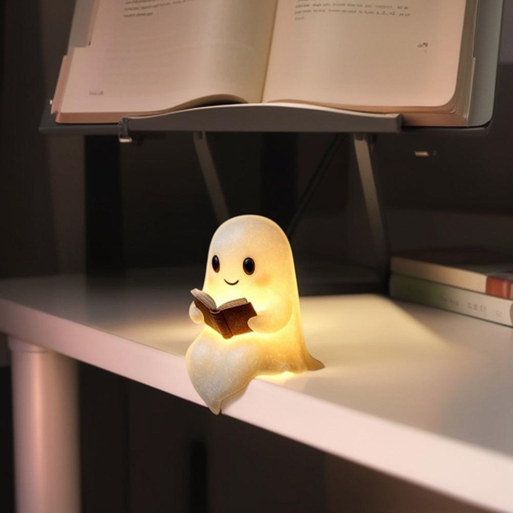 Cute Ghost Reading Lamp Halloween LED Night Light Spooky Table Lamp Desk Light For Bedroom Halloween Party Ornament