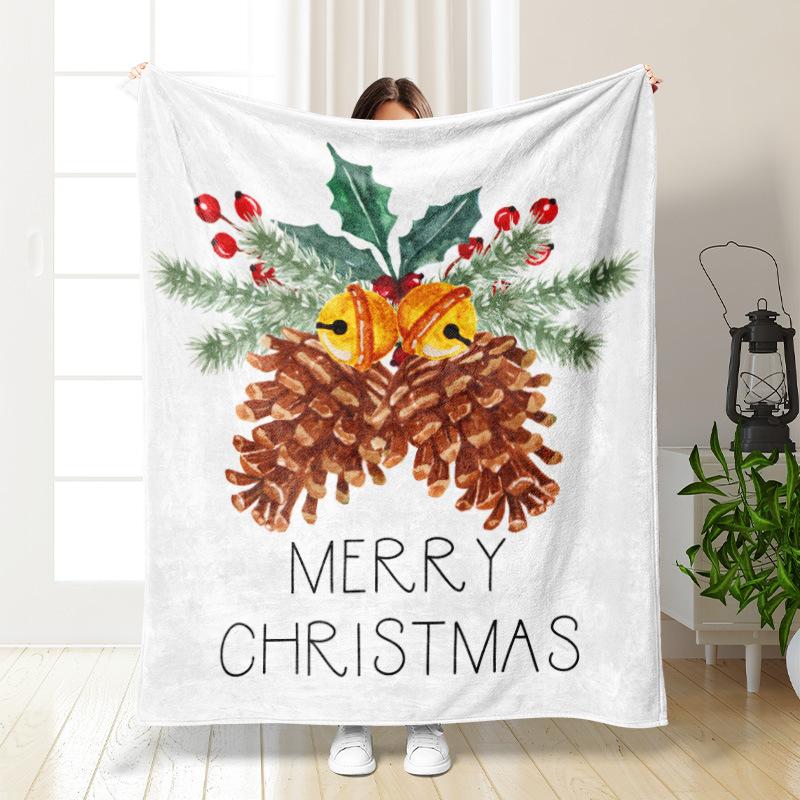 3D Christmas Elk Theme Flannel Throw Blanket Soft Lightweight Warm for Living Room Bedroom Bed Sofa Couch Kids Adults Gifts