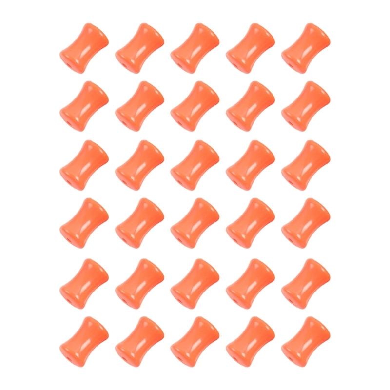 A52E 30 Pieces Oranges Fluorescent Bamboo Beads For Handmade Bracelets And Necklaces