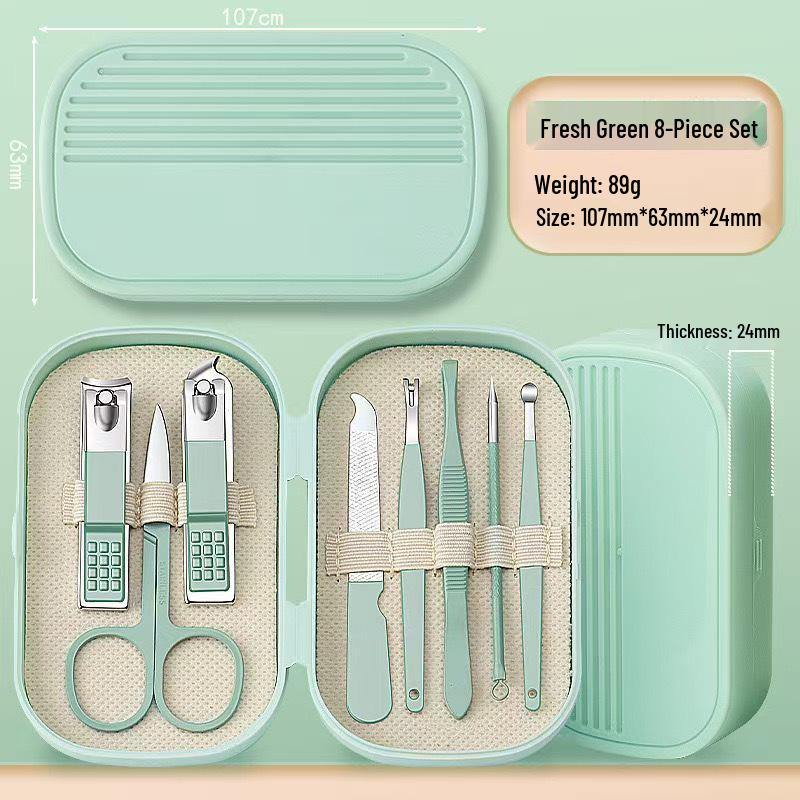 14-Piece Portable Nail Care Kit for Men & Women - Includes Clippers, Ear Pick, and Manicure Tools.