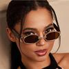 New Retro Metal Frame Elliptical Frame Trendy Street Photo Sunglasses for Men and Women's Outdoor Travel Sunshades UV400