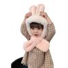 New Rabbit Ears Children's Hat and Scarf All in One Hat Warm Ear Protection Plus Plush Baby Plush Scarf Hat