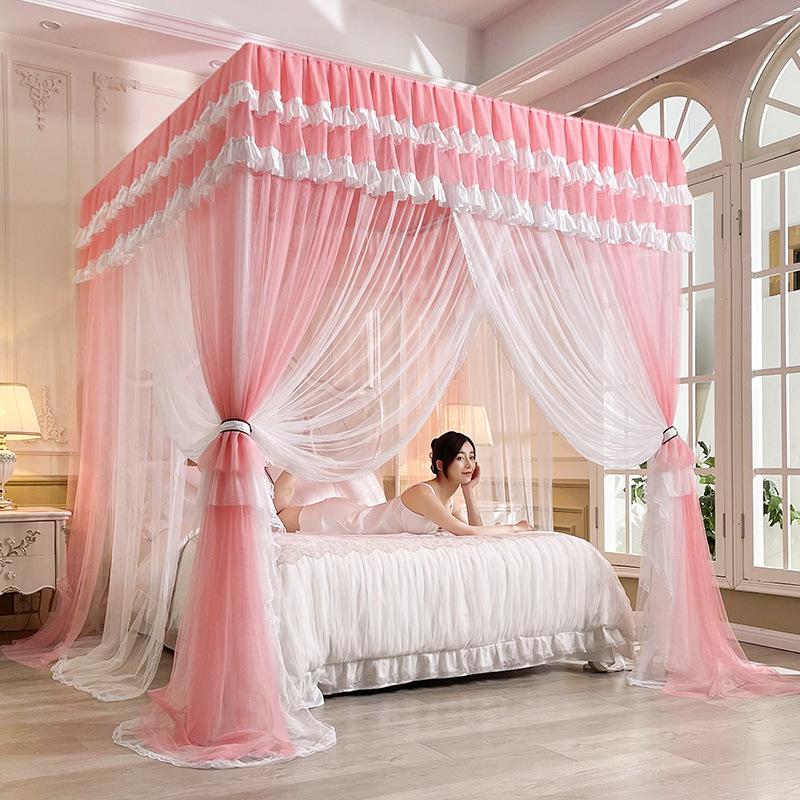 2024 Floor-Standing Double-Layer Palace Style Blackout Princess Mosquito Net with Three Doors