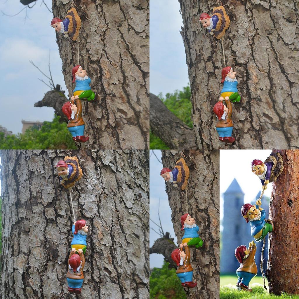 Creative Garden Decoration Micro Dwarf Climbing Figurine Made Of Durable Resin Material