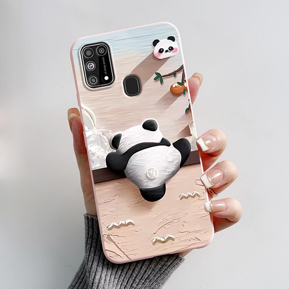Silicone Case For Samsung M31 M 31 Cover Cute Rabbit Panda Shockproof Phone Case For Samsung Galaxy M31s M31 s M315F M317F Etui