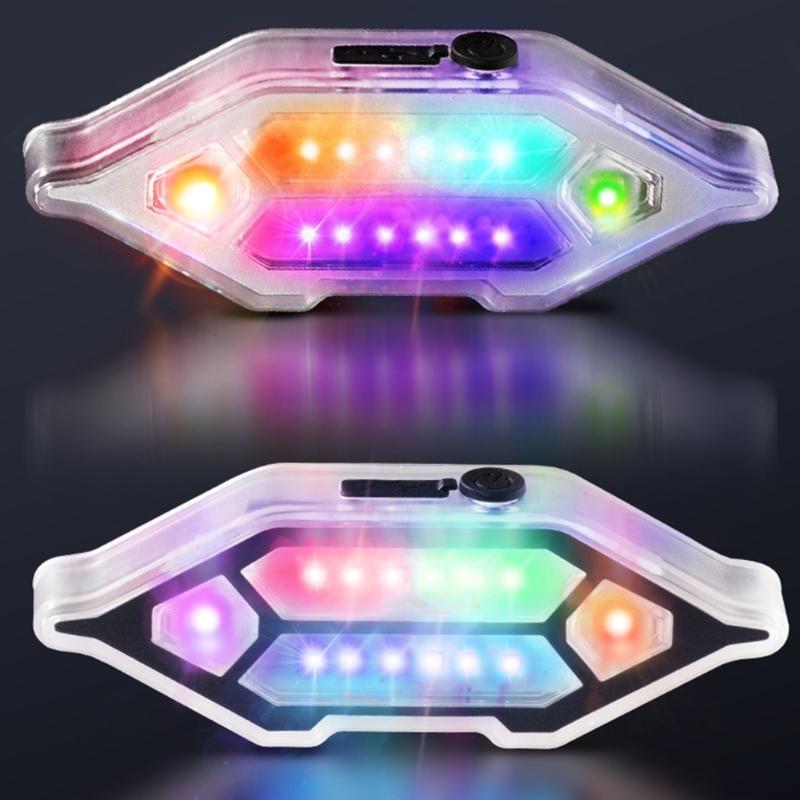 LED Lights for Motorcycle Bicycles 14 LED Adhesive Waterproof Flashing Lights Hazard Warning Light
