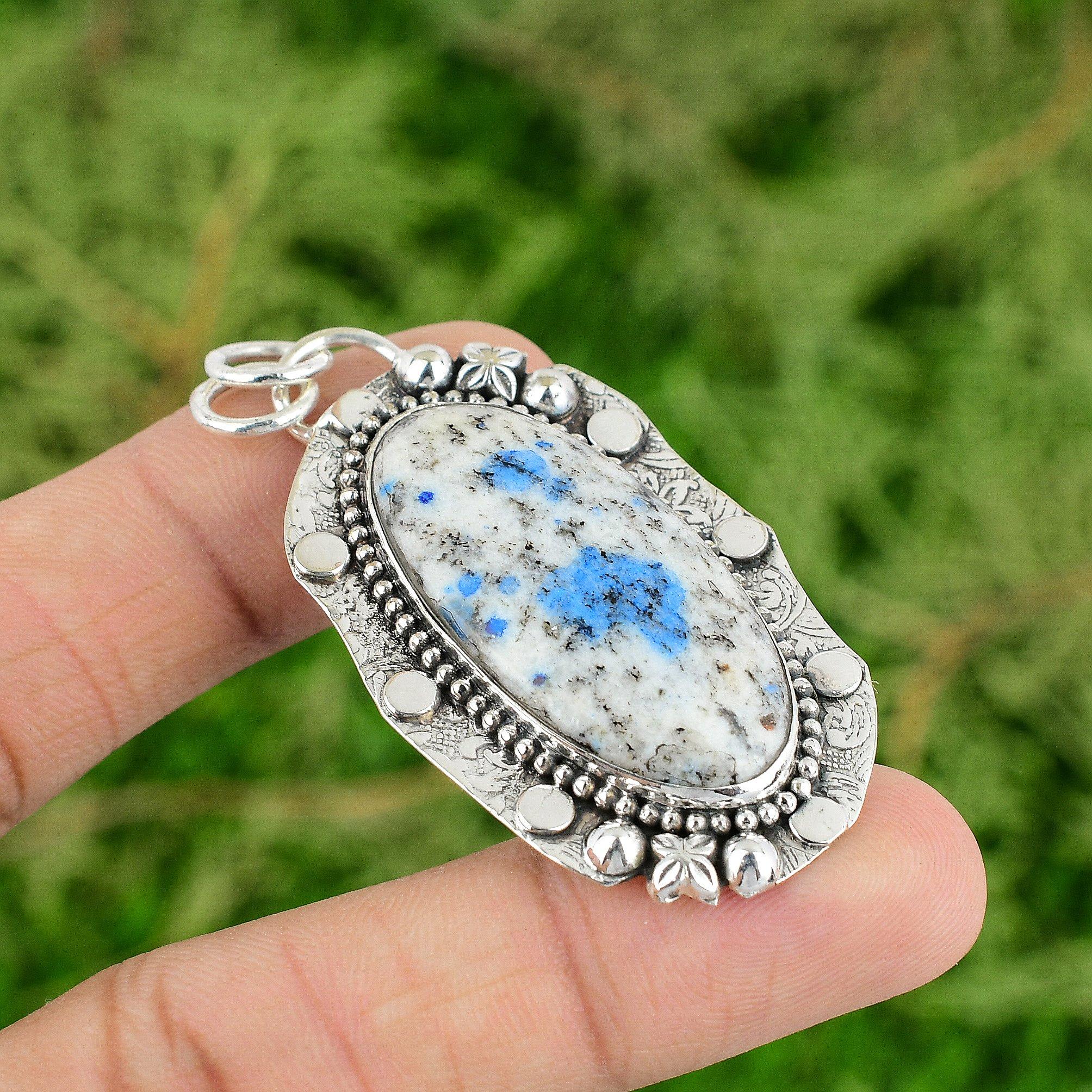 

Распродажа ко Дню дружбы Серебро 925 пробы Камень К2 Яшма Ювелирное изделие Подвеска-безель на годовщину