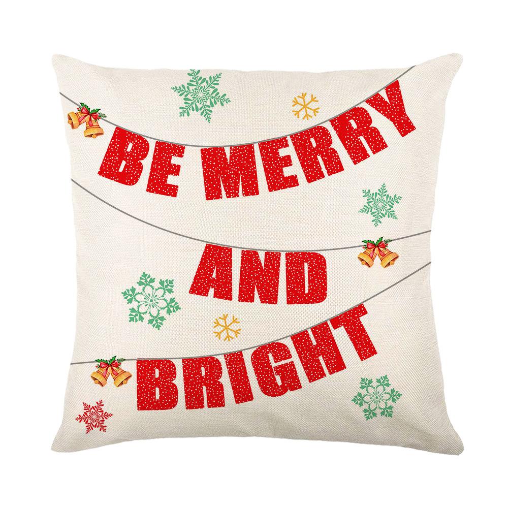 

Christmas Linen Pillowcase, Santa Claus Printed Pillow, Cushion Cover, Home Living Room Decoration Cushion Cover 4