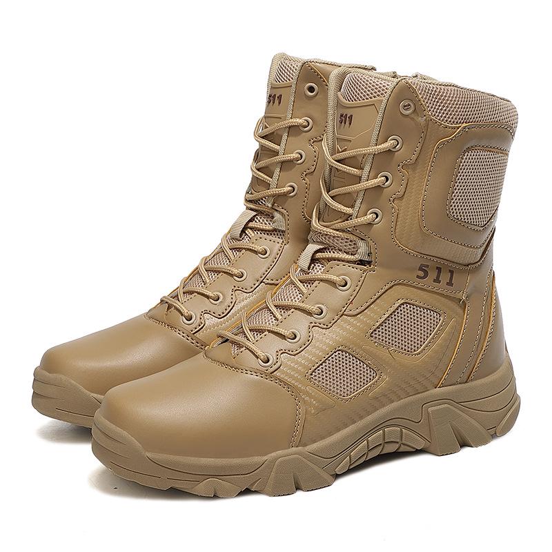 

Plus Size Breathable Motorcycle Training Boots: High-Top, Non-Slip, Wear-Resistant with Side Zipper for Hiking & Mountaineering 39