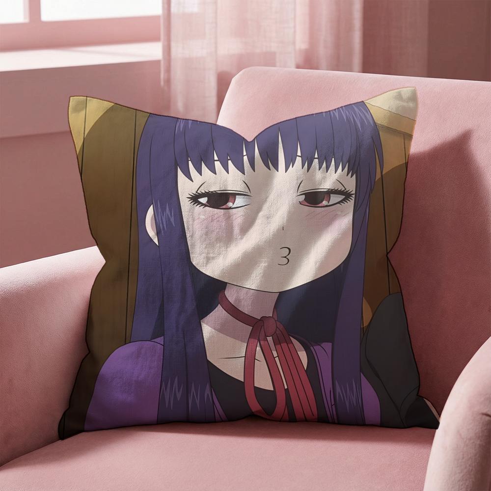 Cute H-Hi S-Score Girl Cushion Cover Multi-Scene Pillow Cover for Home & Car - Reversible, Soft & Durable for Daily Use