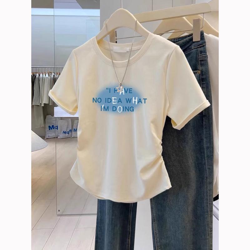 

Women s Autumn 2025 Pure Cotton Plus Size Fashion Tee - Short Sleeve Loose Fit Top XL [60-65 kg]