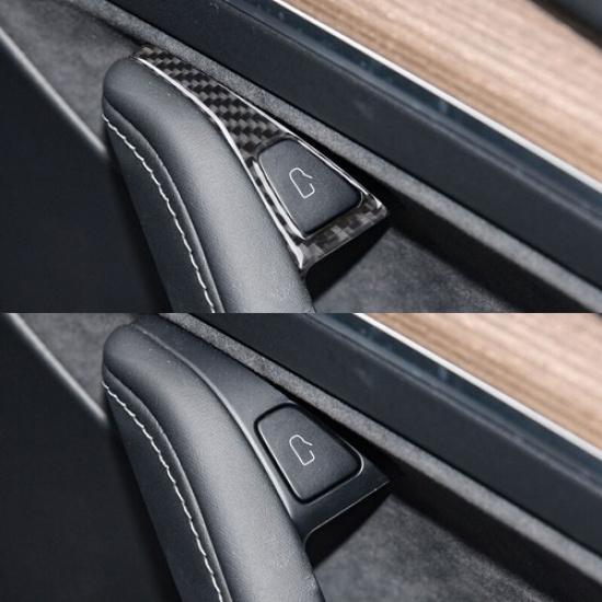 For Tesla Model 3/Y Carbon Fiber Interior Window Lift Switch Button Cover Trim