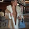 Short Faux Fur Coat Women Warm Winter Top Influencer Style Stand Collar Regular Sleeves