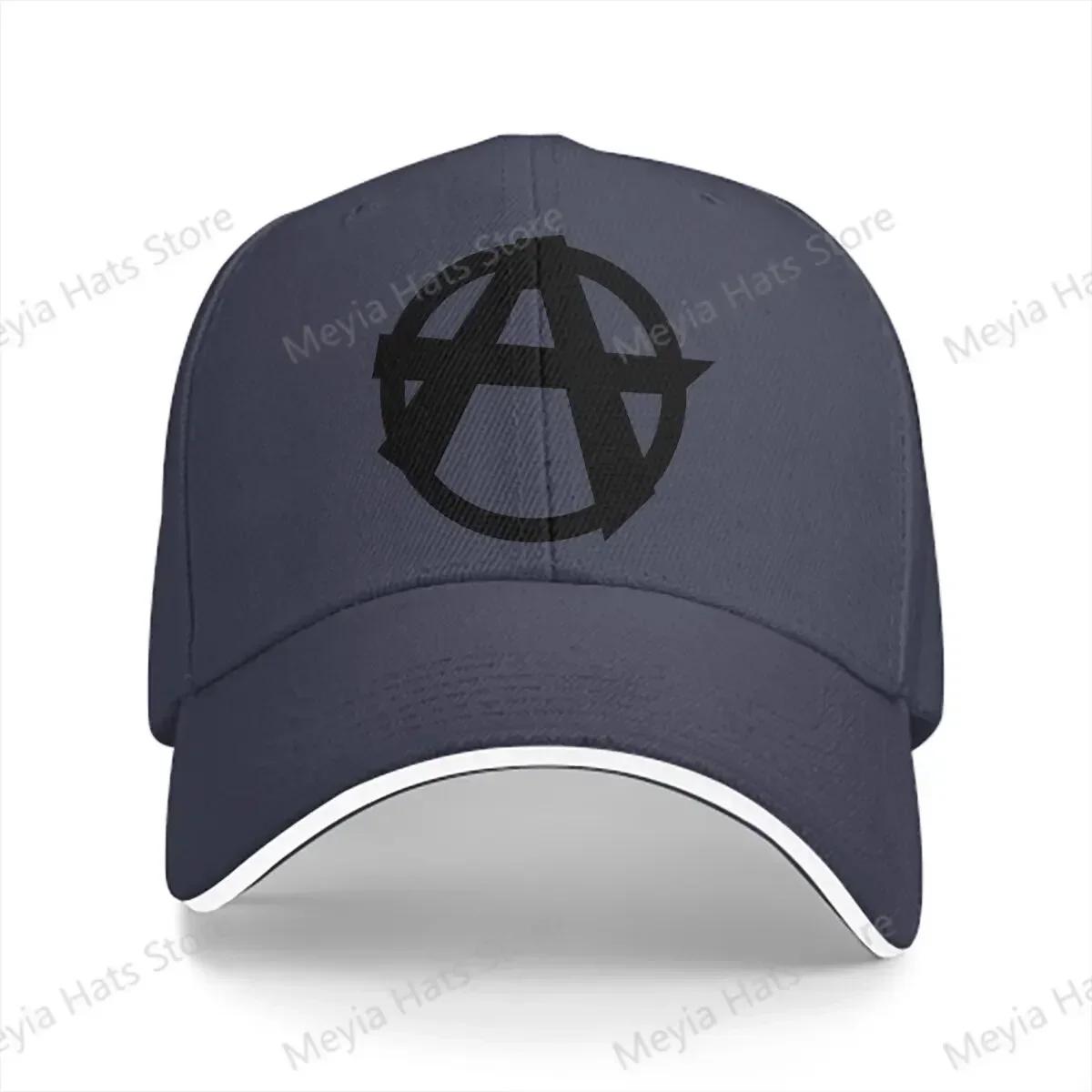 

Classic Anarchy Anarchist Symbols Baseball Cap Unisex Hats WoUnisex Visor Windproof Snapback Caps One Size