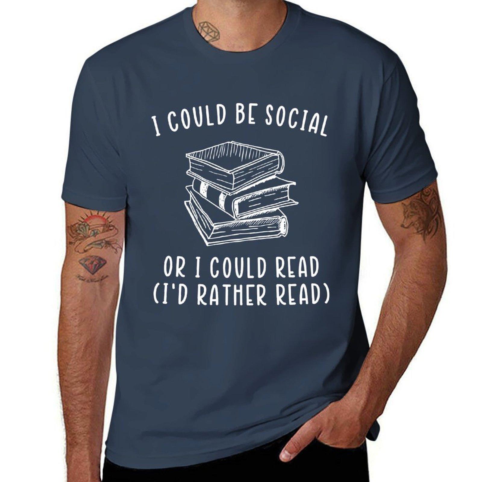 I Could Be Social Or I Could Read Id Rather Read Tshirt Thanksgiving Day Tee Top S